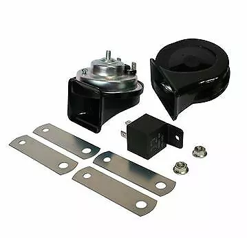 000121012 Cp Trombe Clacson Claxon Leb 12V Auto Moto + Rele' + Staffe