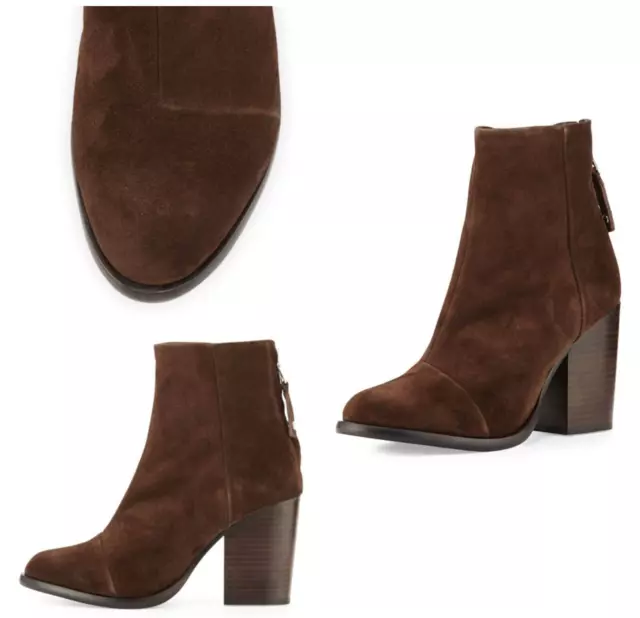 NIB $525 Rag & Bone Ashby Ankle Boot In Espresso Suede Size: 39.5 (US 9.5 )