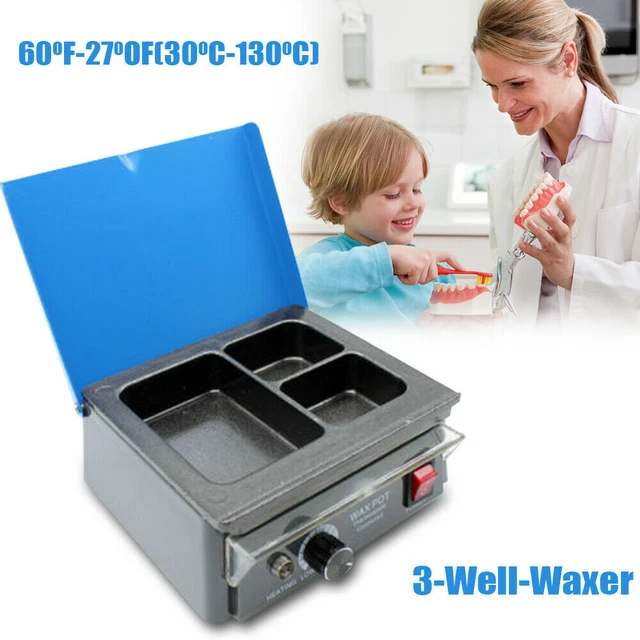 3 well Wax Heater Heating Analog Dipping Pot Dental Wax Heater Lab Equipment