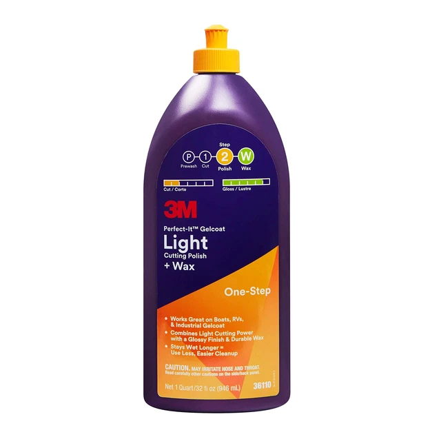 Esmalte de corte ligero 3M Perfect-It Gelcoat + cera, 36110, 1 cuarto, pr...
