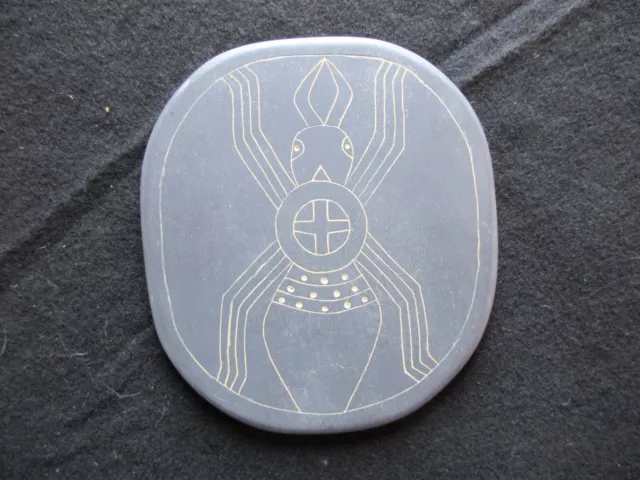 Rare Native American Hand Engraved Tablet, Spider Effigy Stone  Pe-0523*07444