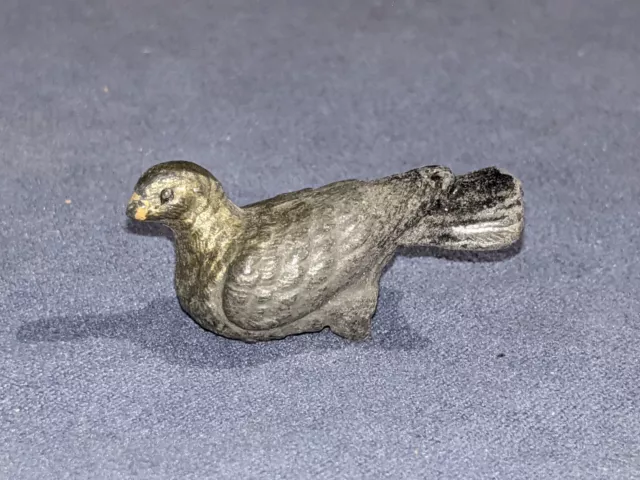 Vintage Miniature Bird Cold Painted Cast Lead Figurine