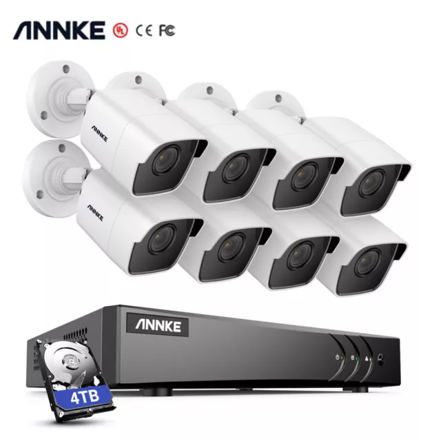 ANNKE 8CH 5MP Überwachungskamera DVR EXIR Nachtsicht Fernzugriff AI Kameras IP67