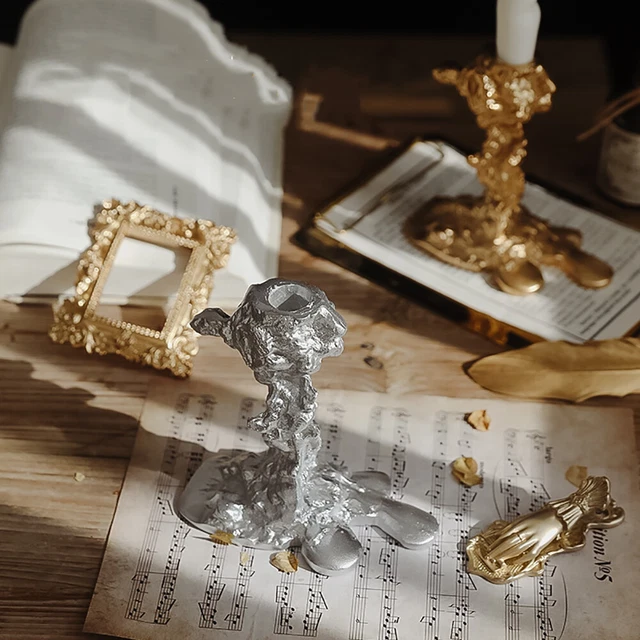 Retro Candle Holder Candlestick Stand Crafts Candelabra for Party Desktop  Decor