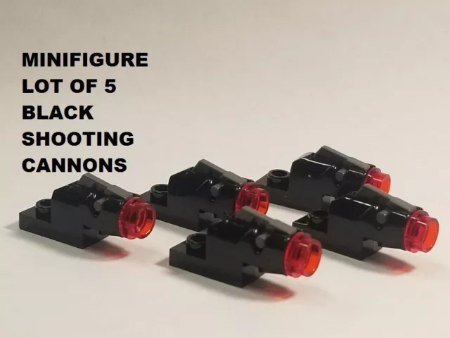 LEGO Cannon Lot of 5 Black Mini Blaster Shooting Minifigure Weapon Star wars Gun