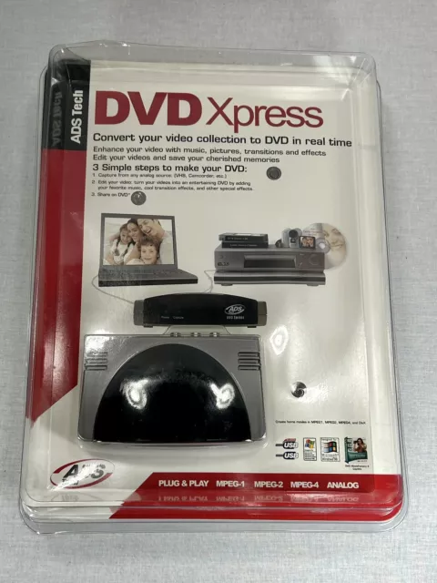 ADS Tech DVD Xpress Transfer Videotapes to CD / DVD USBAV-701-SK-E Save Memories