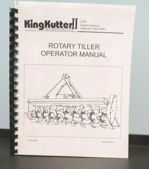 King Kutter rotary tiller manual 999995 Farm Equipment