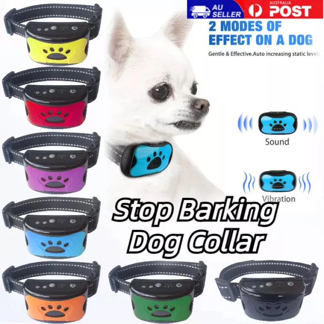 Auto Anti Waterproof Bark Dog Collar Rechargeable Stop Barking No-Shock Trainer