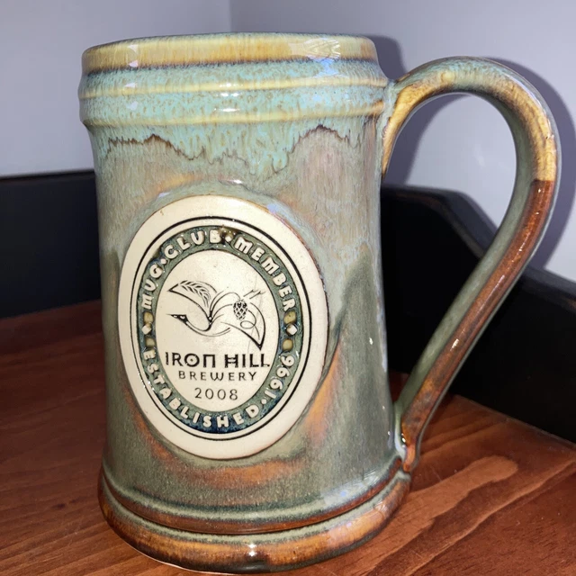 2008 Iron Hill Brewery Mug Club Member Stoneware Beer Stein Delaware Made USA