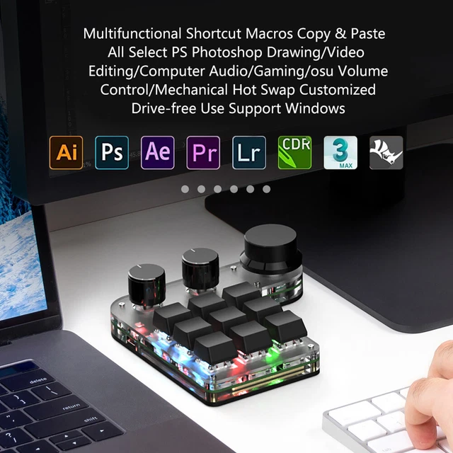 RGB MECHANICAL KEYBOARD Copy Paste Programmable Gaming Keyboard for PS ...