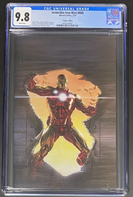 Invincible Iron Man #600 1:100 Virgin Variant CGC 9.8 Alex Ross Cover 2018