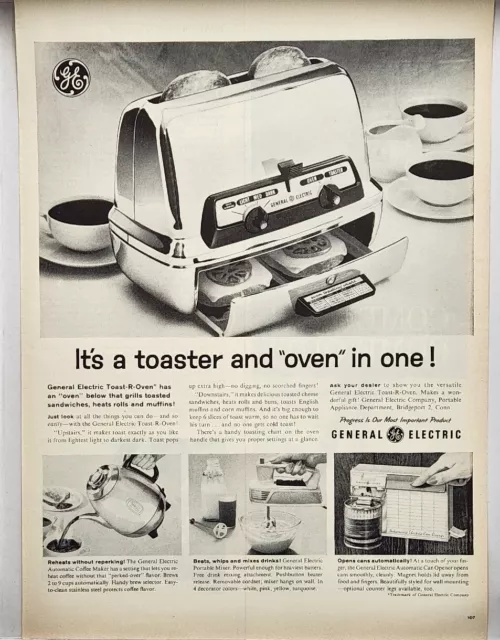 1960 GE General Electric Toaster -R- Oven Can Opener Mixer Vintage Print Ad