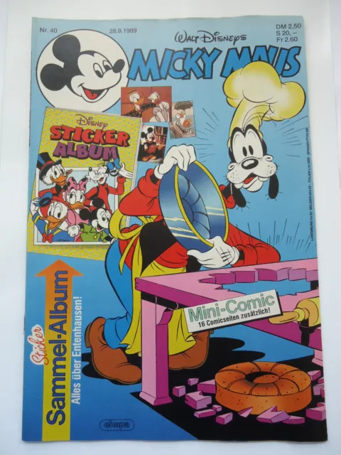 Micky Maus Heft Nr.40 vom 28.9.1989 mit Mini-Comic Nr.28  und Beilage