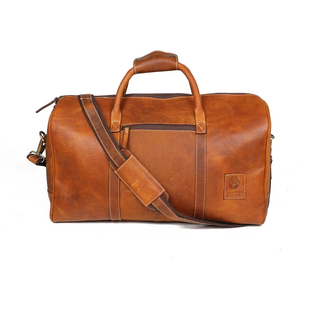 Buffalo Leather Travel Duffle Bag Overnight Weekend AirCabin Carryon Luggage 20"