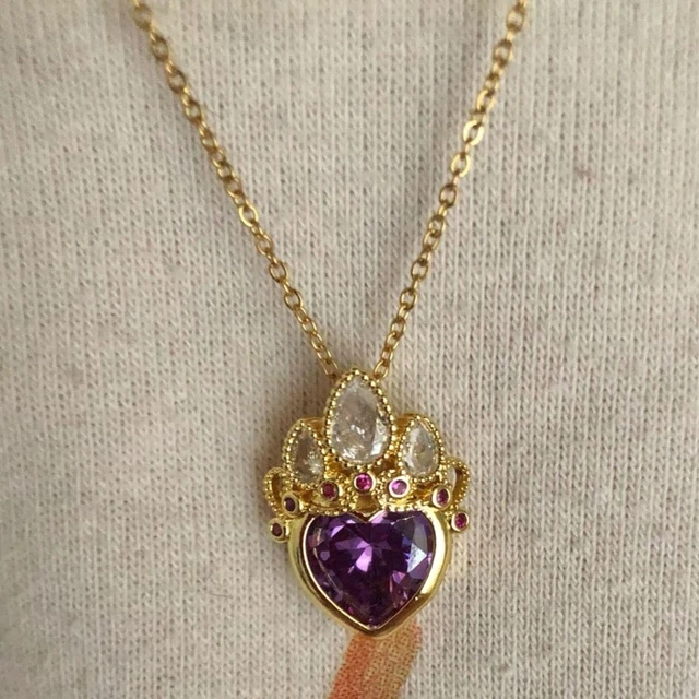 Heart Crown Pendant Choker Heart Crown Necklaces Y2k Jewelry Alloy Material