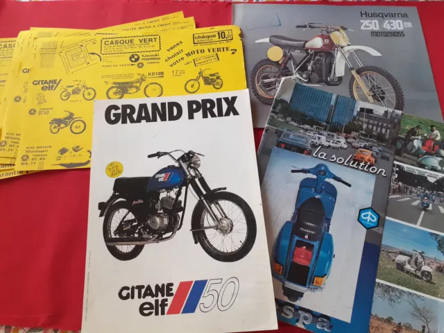 Lot dépliants publicitaire motos 1980 - Gitane Testi/Vespa PX 125 /Husqvarna