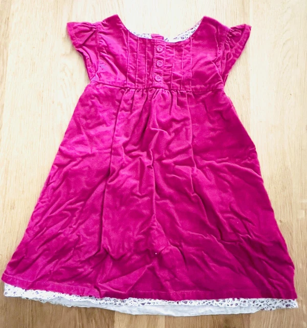 Jojo Maman Bebe Girls Purple Cordoroy Dress Age 18-24 Months