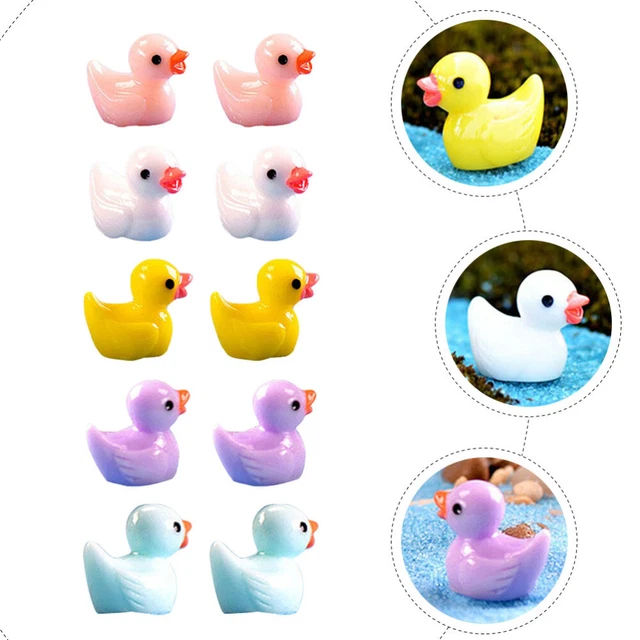 50 Pcs Miniature Toys Resin Duck Charms Artificial Duck Terrarium Decor Fairy 3