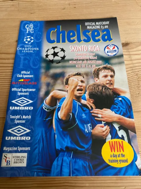 Chelsea v Skonto Riga Champions League 11th August 1999