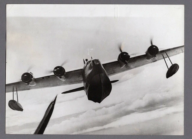 Short Sunderland Flying Boat Large Vintage Original Photo Ww2 - Raf - 1