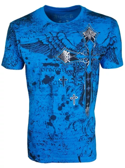 KONFLIC [CROSS SHIELD] T-SHIRT BIKER HARLEY WINGS BIKER TRIBAL LOS ANGELES  Konf