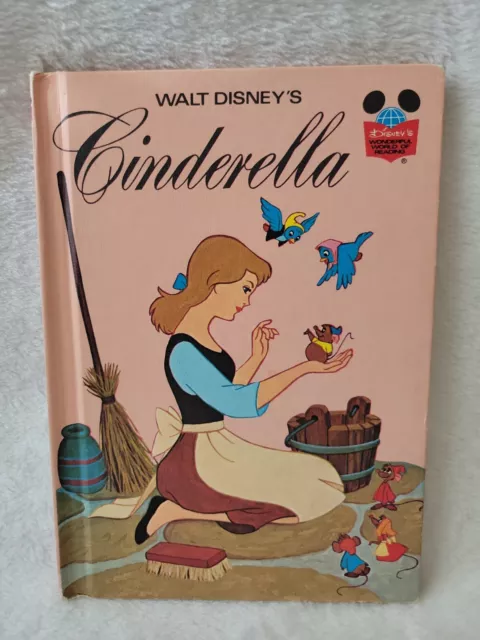 Cinderella Disney's Wonderful World of Reading Book Club Edition 1974 Hardcover