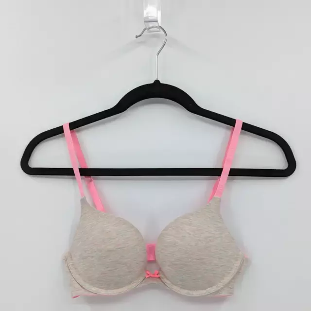 Victoria's Secret PINK Bra Women’s 34B Pink Heather Plunge Cotton Blend