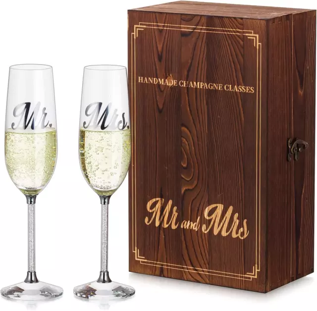 Bicchieri Cristallo Champagne Personalizzati: Set Di 2 Flute Champagne per Matri