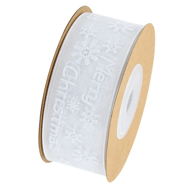 2x Geschenk Verpackung Band Schneeflocke Grosgrain-Band Diy Handwerk Band 11