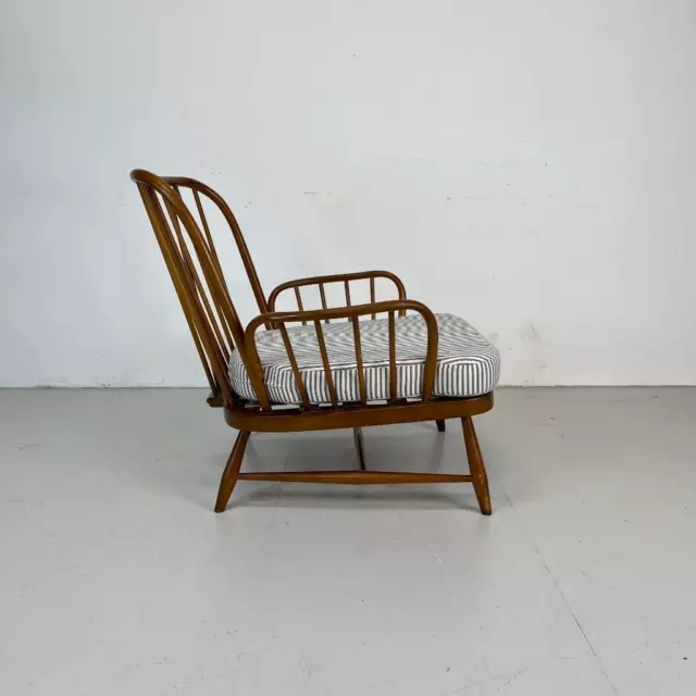 Ercol Jubilee Arm Chair Refurb'd Blonde French Ticking Retro Vintage #3914 2