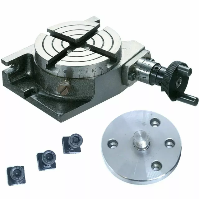 3” Inch Rotary Table 80Mm H/V Low Profile Having 4 Milling Slots With Backplate.