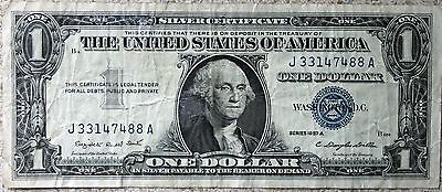1957 A $1 Bill Circulated Silver Certificate Paper Money Currency One Dollar