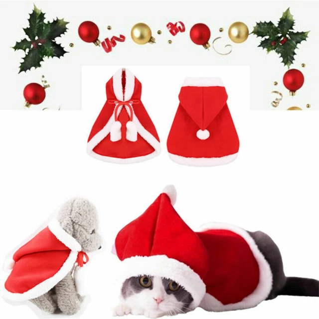 Hund Katze Kostüm Weihnachten Umhang Verkleidung Kleidung für Katzen Anzug DE