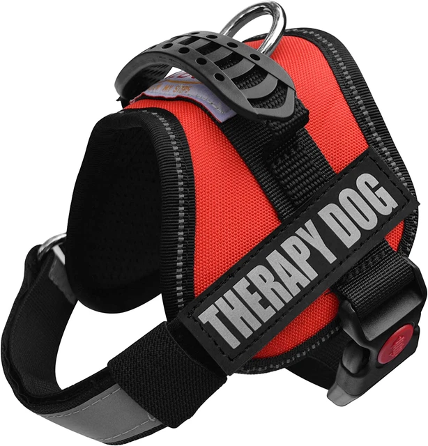 Reflective Therapy Dog Vest Harness, Woven Polyester & Nylon, Adjustable Service