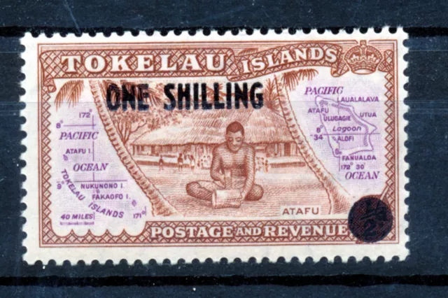 TOKELAU ISLANDS 1956 1s on ½d surcharge SG5  MNH