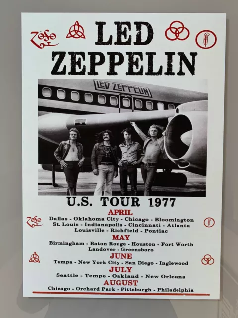 Affiche de Concerts Rock LED ZEPPELIN US TOUR 1977