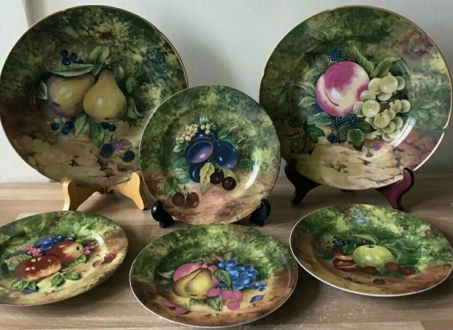 6 ROCHARD LIMOGES France Dessert/Snack Plates Set Fruit