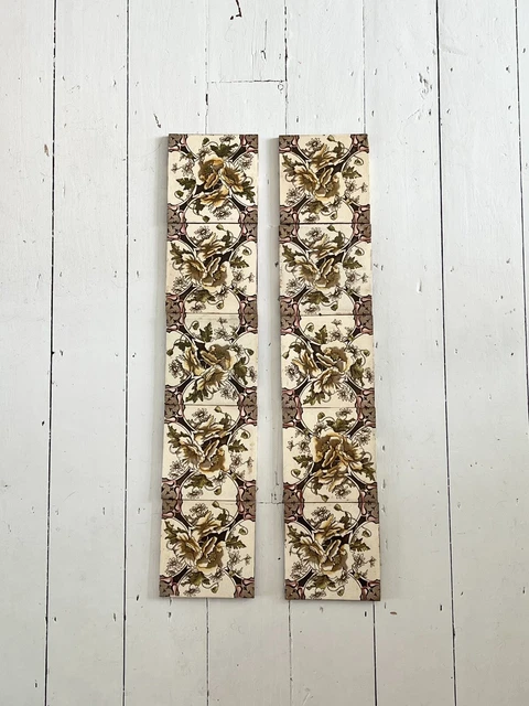 Edwardian Staffordshire fireplace tiles