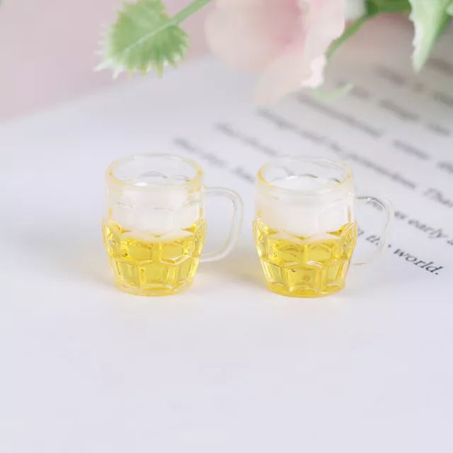 2Pcs Mini 1/12 Dollhouse Beer Cup Simulation Furniture Wine Glass GobletB.EW