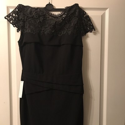 Lipsy London Beautiful Black Lace Top  Dress Size 12 New With Tags