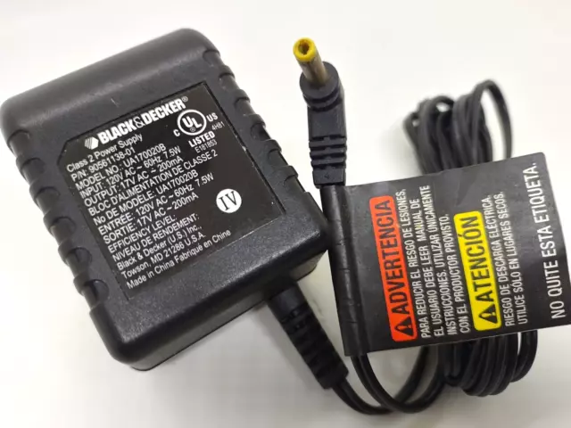 Replacement Black & Decker Class 2 Power Supply Model UD058004A Tested &  Working