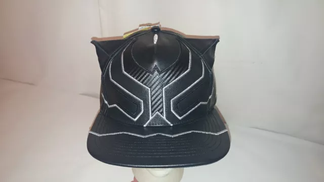 Marvel Comics BLACK PANTHER Suit Up Leather SnapBack Hat. NWT OSFM Brand New!