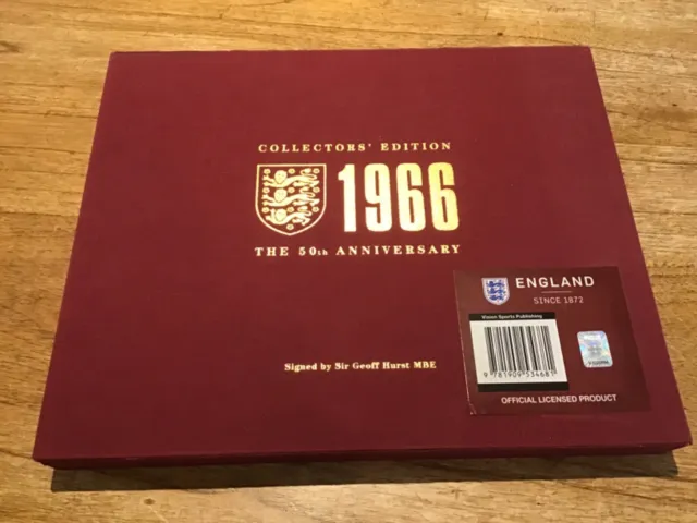 1966 Collector’s 50th Anniversary Edition Book hand signed by Sir Geoff Hurst