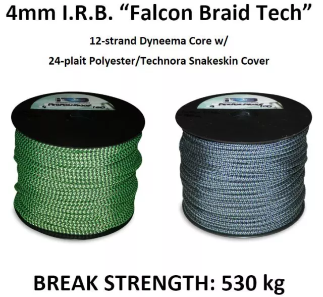 4mm Dyneema "Falcon Braid Tech" Rope *PER METRE* Halyard Sheet Sailing Technora