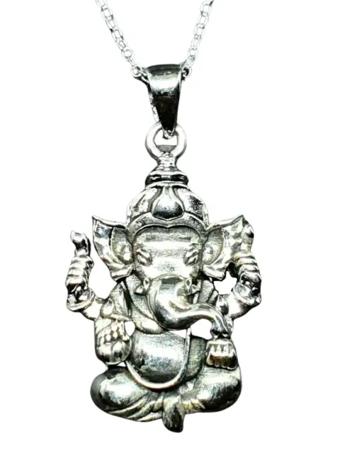 Ganesha-Anhänger aus 925er-Sterlingsilber, Elefantengott Ganesha, Hindu,...