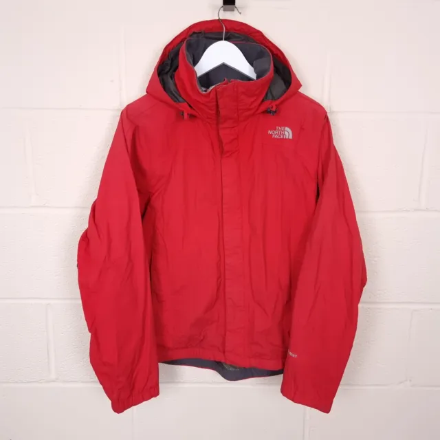 THE NORTH FACE Hyvent Jacket Mens S Waterproof Shell Hooded Lined Jacket Red