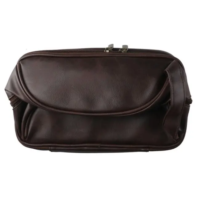 Cuir PU Maquillage Sac Brun Lavage de voyage Sac  Bureau