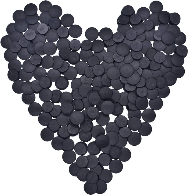 250Pcs Black Buckle Plastic Button Accessories Charm Backs for Flat Sho