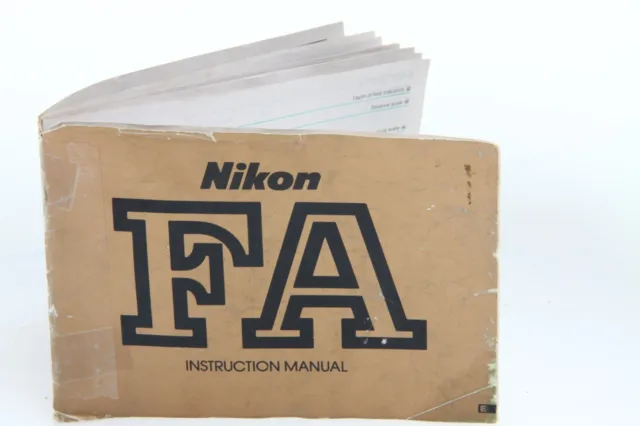 Nikon FA film camera instruction manual English genuine fast ship 935