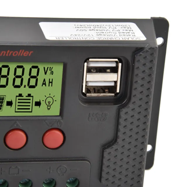 Controller carica solare HG PWM 12 V 24 V 60 A regolatore carica batteria con USB